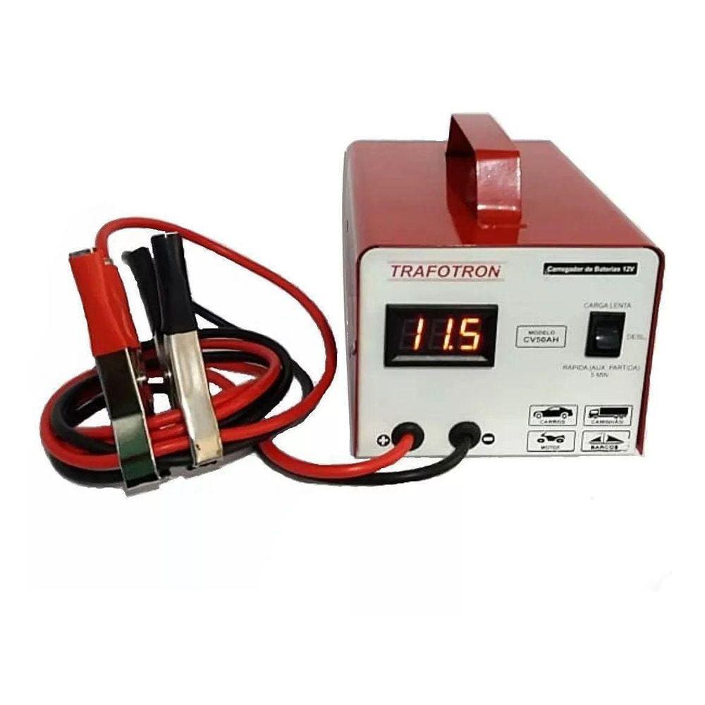Carregador De Bateria 12V Até 300Amperes Cv50Ah Profissional