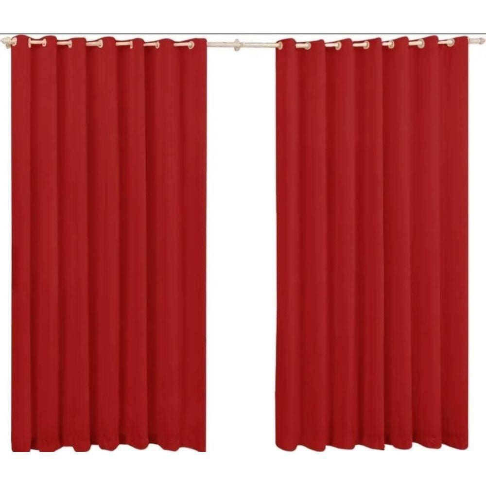 Cortina Roma 2,20X1,70 Quarto Sala Escritorio Vermelho