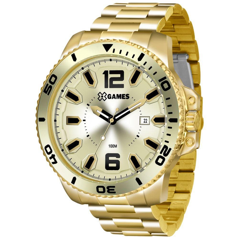 Relógio x-games dourado masculino | Extra