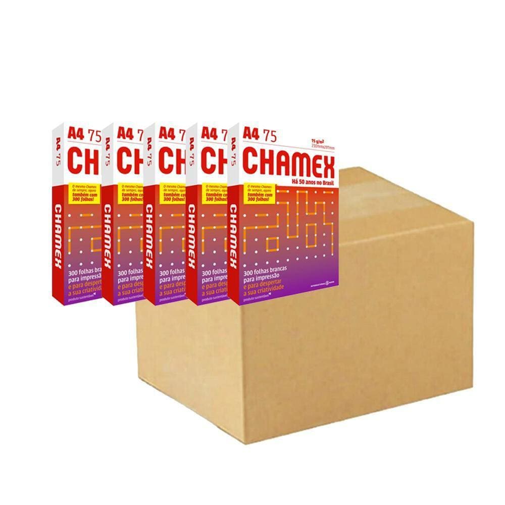 Papel Sulfite A4 Chamex 75G 210Mmx297Mm 500 Folhas Kit 5