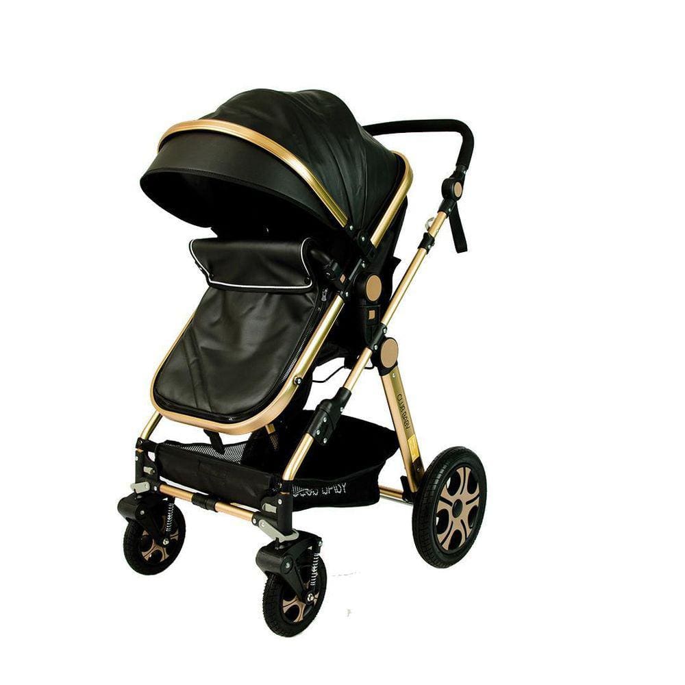Carrinho De Bebê Golden Dourado 2 Em 1 Club Baby Preto