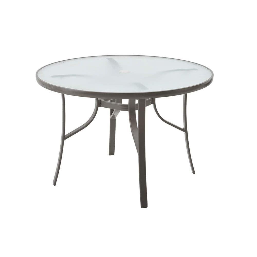 Mesa Tampo Vidro Macaé Outdoor Rivatti Amendoa