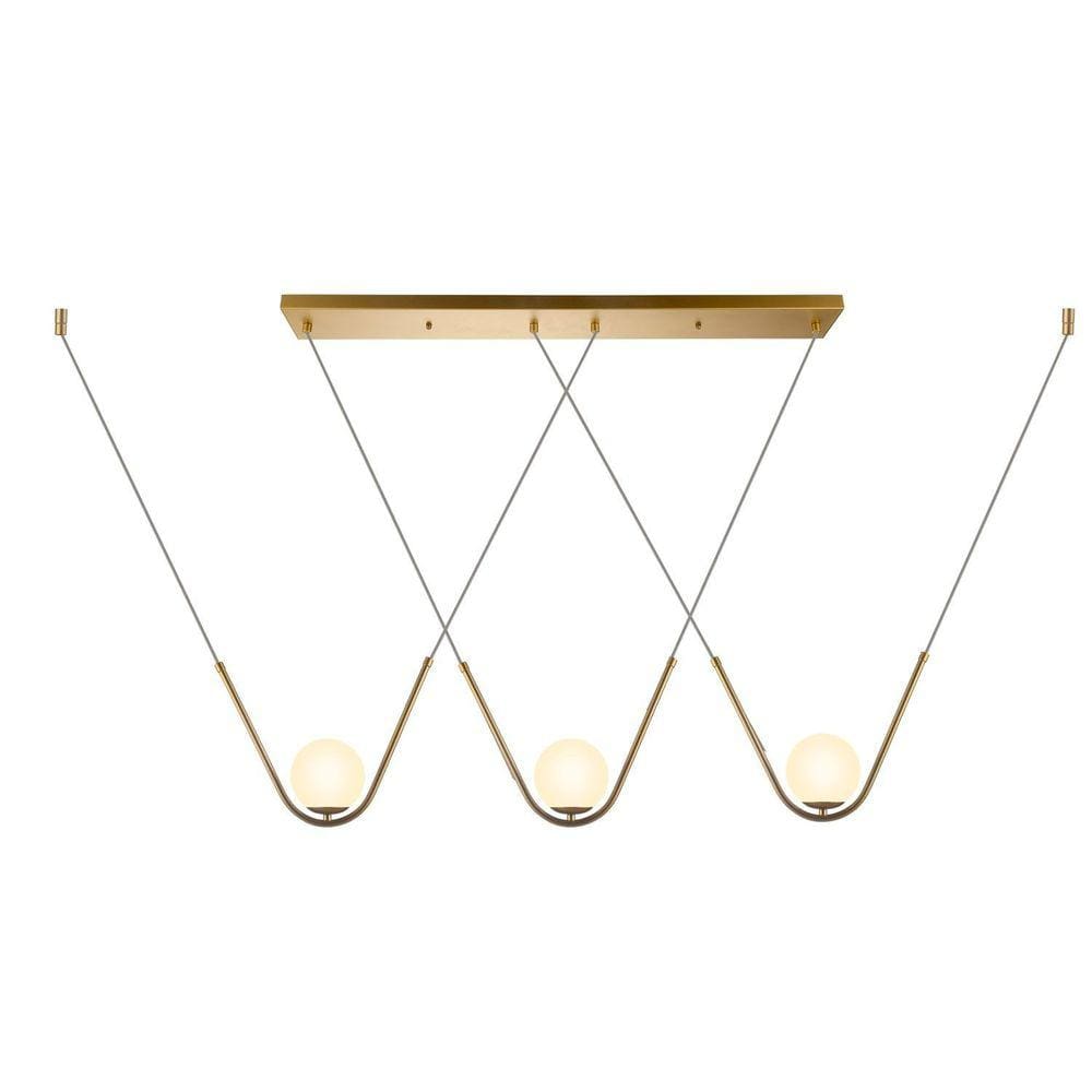 Pendente Bivolt Oscar Bella Iluminação Dourado/Branco