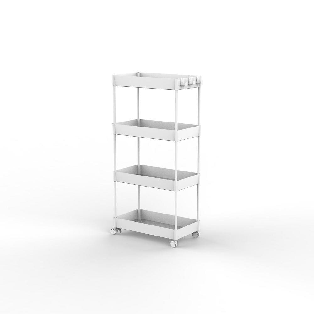 Estante Multiuso com Rodas 4 Níveis Branco Just Home Collection