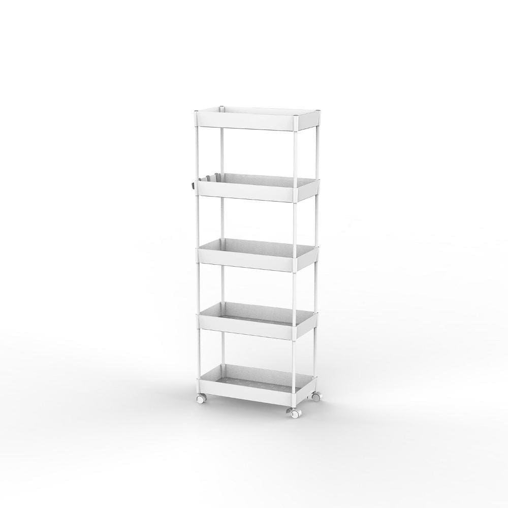 Estante Multiuso com Rodas 5 Níveis Branco Just Home Collection