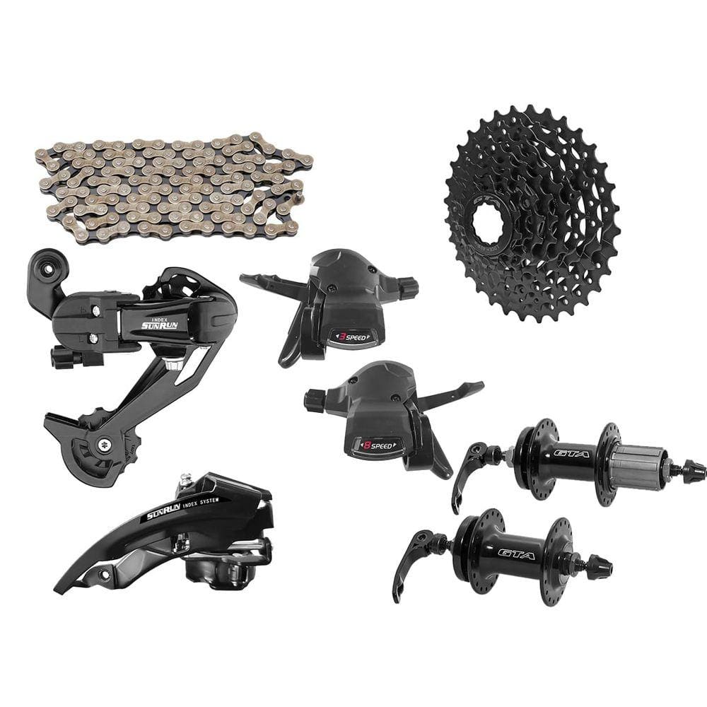 Kit Transmissão 24V Corrente Cassete Cubo Cambio e Trocador