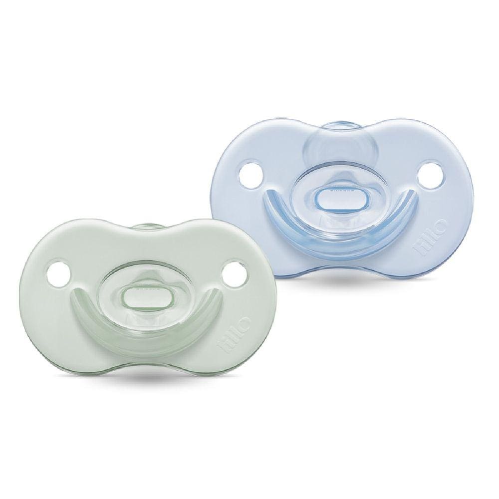 Kit 2 Chupetas 100% Silicone Night Day 6m+ Azul - Lillo