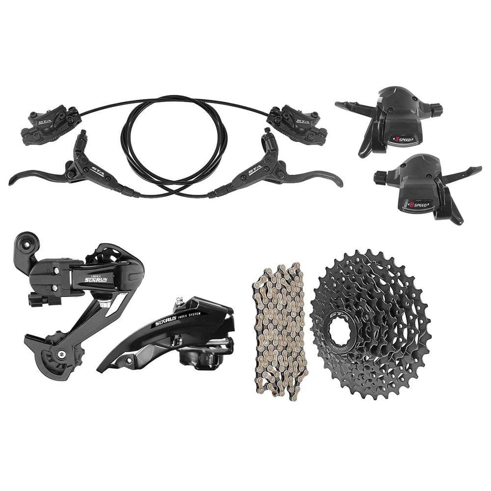 Kit Transmissão 24V Câmbios Freios Alavanca Cassete Corrente