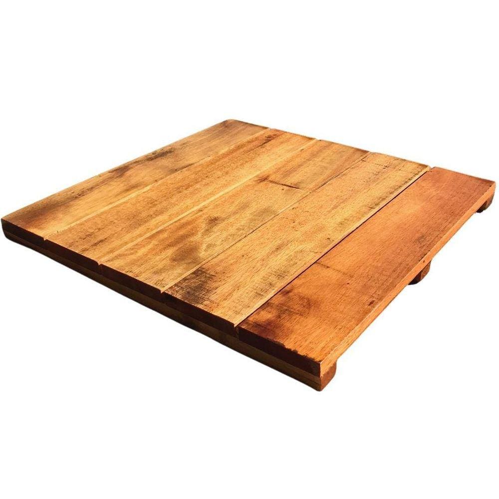 Deck De Madeira Modular 50Cm Envernizado Para Jardim