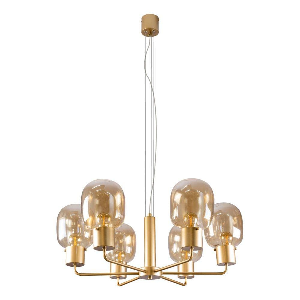 Pendente Zuriel Ouro Fosco LT015-AB + 6X LED E27 Starlux ST2560