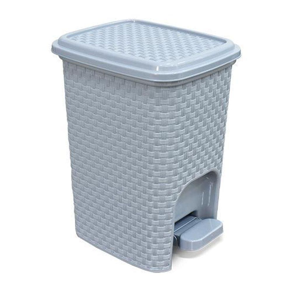 Lixeira 7L Rattan Com Pedal Montada Cinza 25738Pm Arqplast