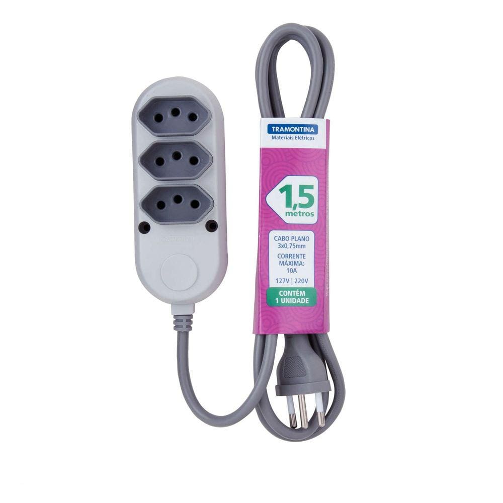 Extensão Múltipla 3 Tomadas 2P+T 10 A 250 V Tramontina 1,5 m Tramontina