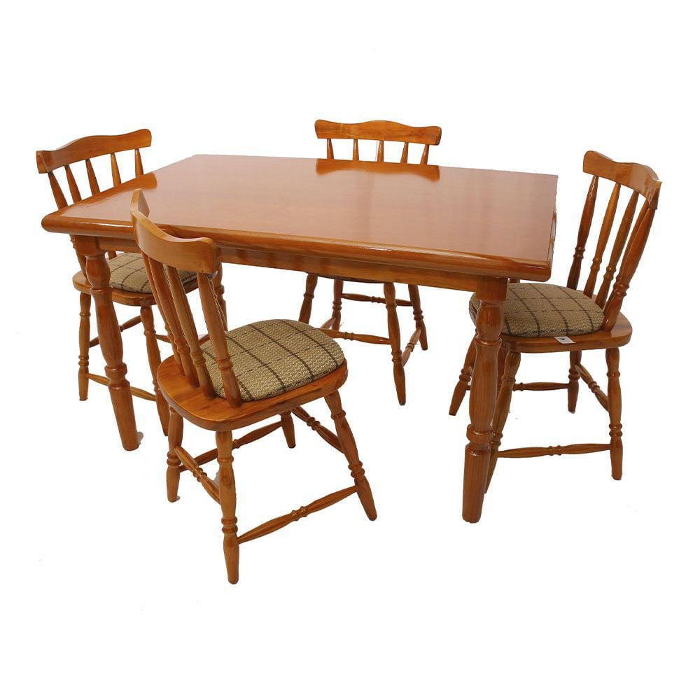 Mesa De Jantar 103LB E 04 Cadeiras 155LB Caramelo Brilho Piratini