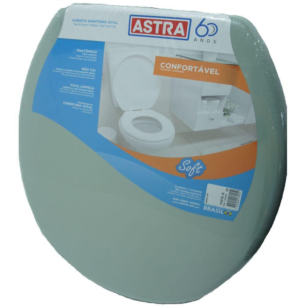 Assento Sanitário Oval Plástico Verde 9 Astra
