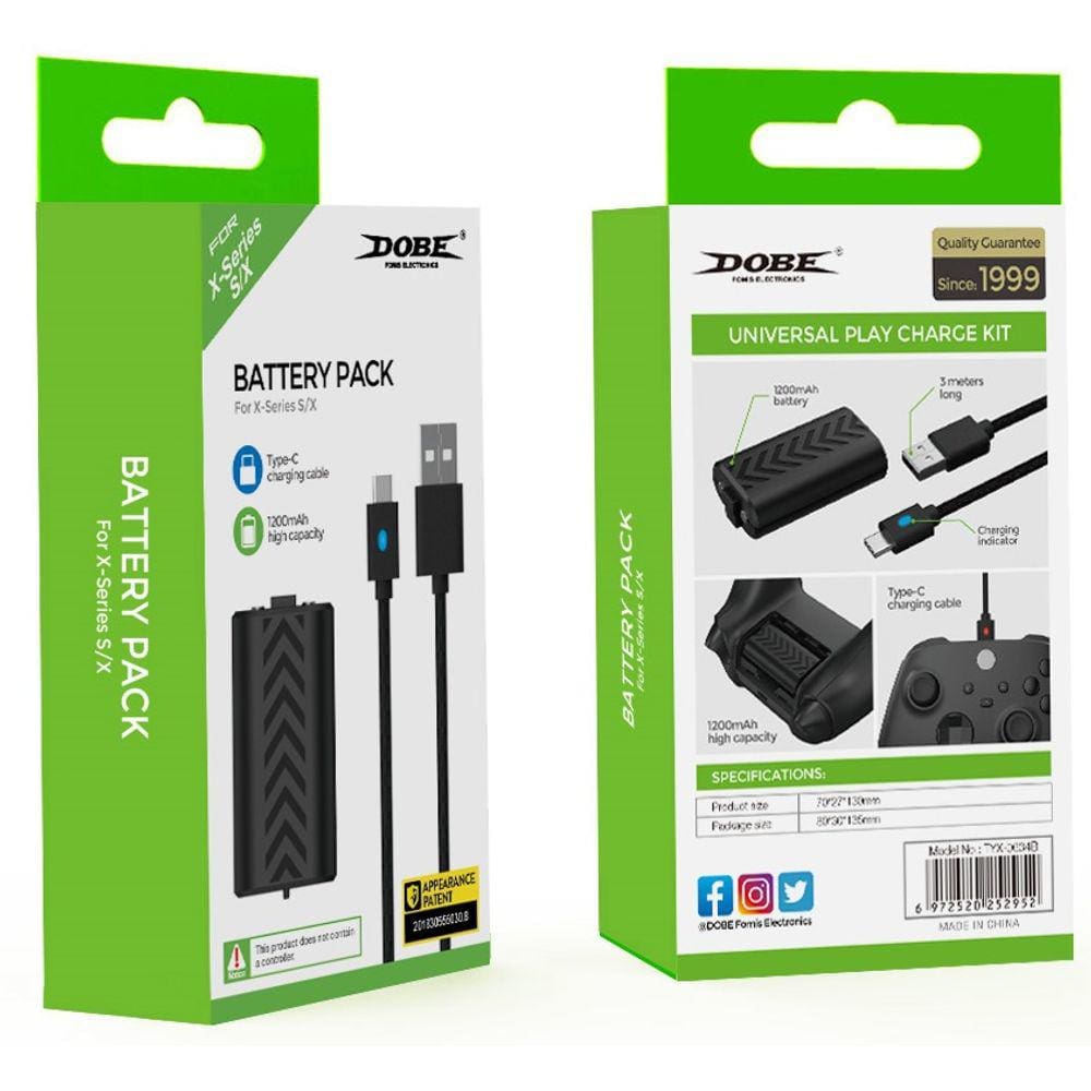 Bateria Recarregável Para Controle Xbox Series + Cabo USB 3 Metros C/ LED