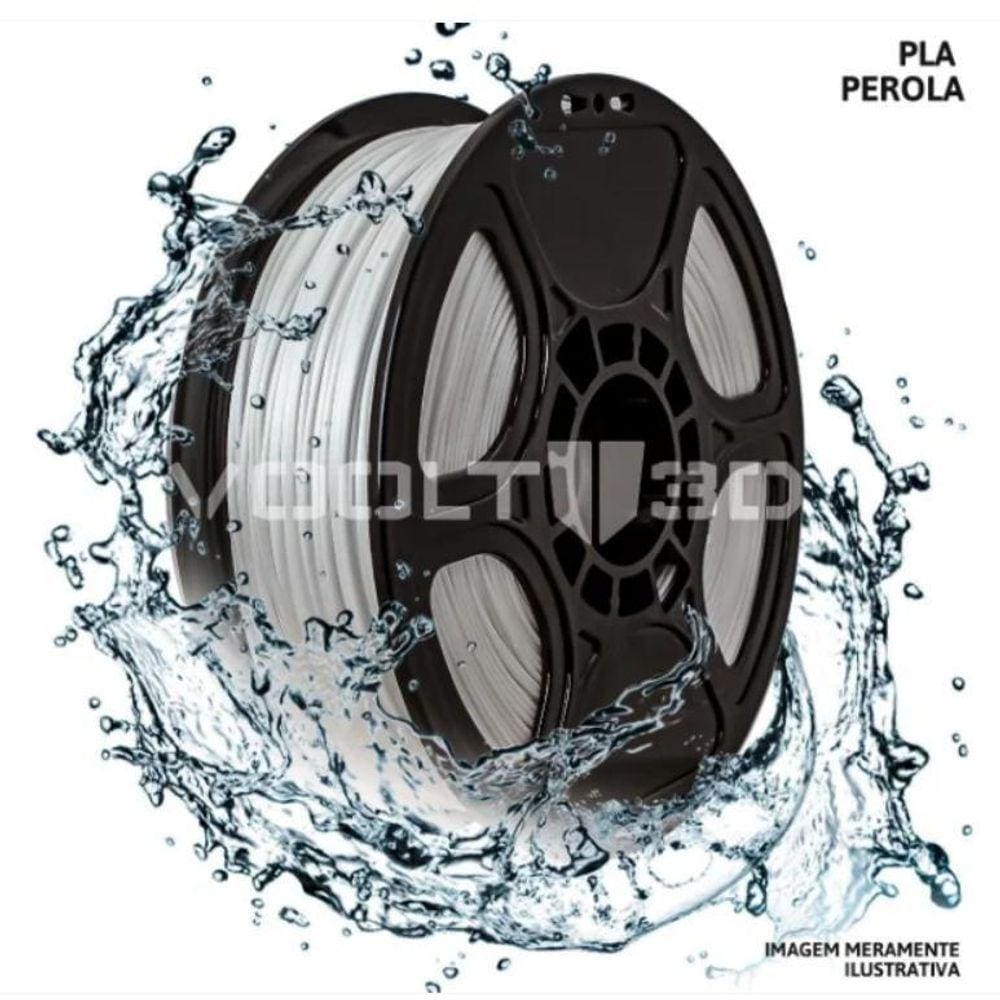 Filamento Impressão 3D Voolt Pla Branco Perola Silk 1Kg