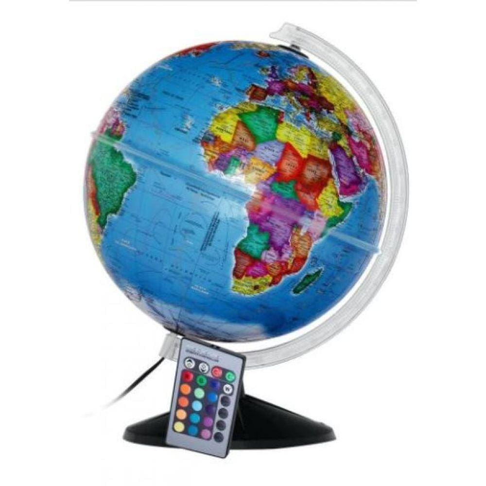 Globo Terrestre 30Cm Prisma Politico Led Base Preta-310450