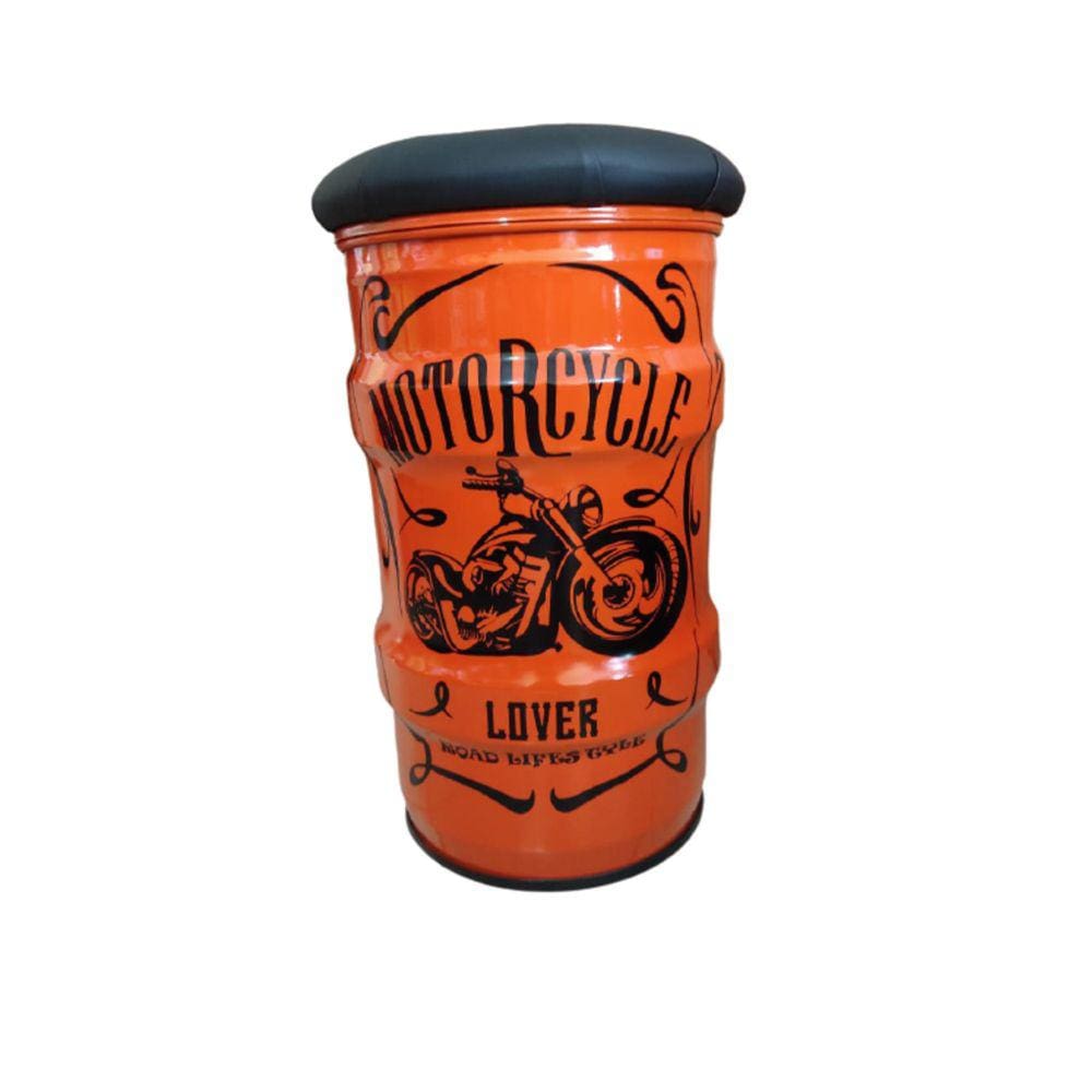 Banco Tambor Vintage Motocycle Tonel Puff