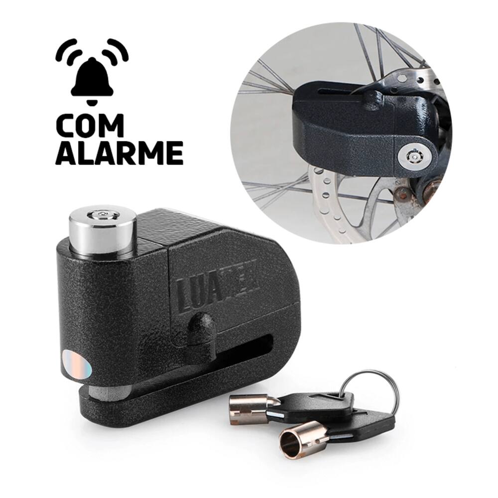 Cadeado Trava Disco Moto e Bike com Alarme Luatek