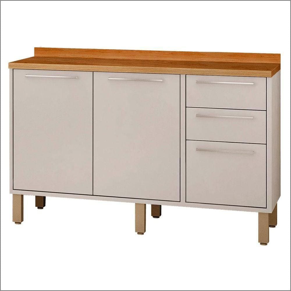 Balcão Cozinha Paris Sallêto 1,20 M Branco