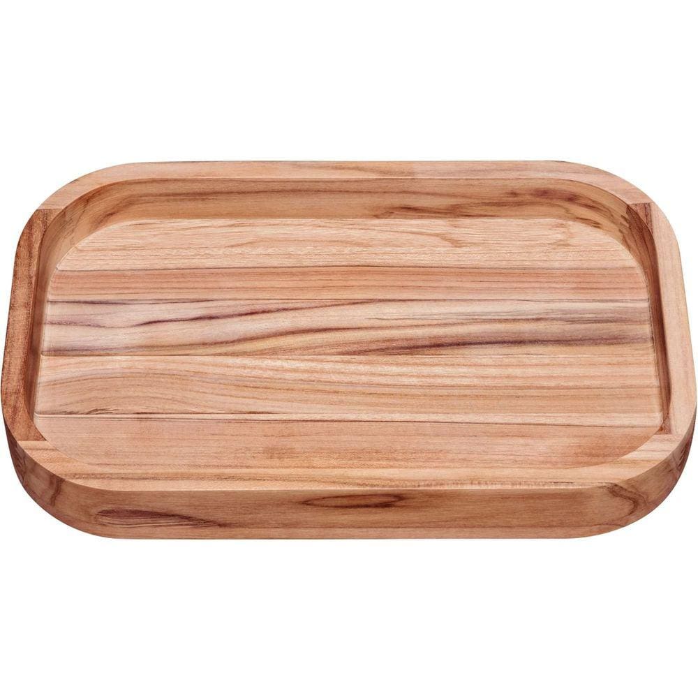 Gamela para Churrasco Tramontina Retangular em Madeira Teca com Acabamento Natural 40 x 25 cm Tramontina