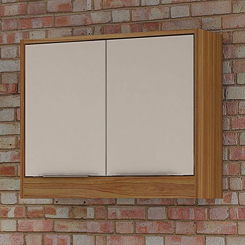 Armário Aéreo 2 Portas 1 Nicho Carvalho/off White