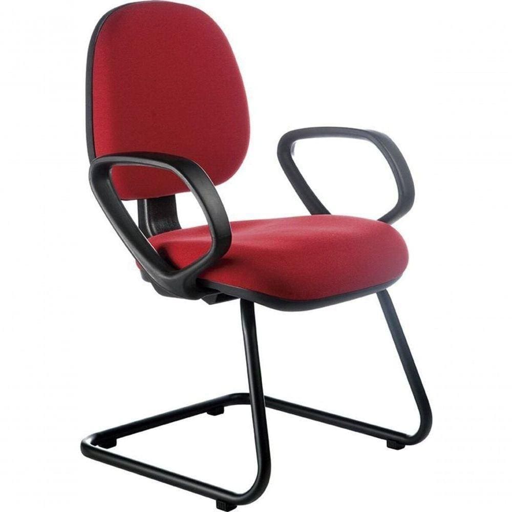Cadeira Interlocutor Para Escritório Linha Confort Vermelho
