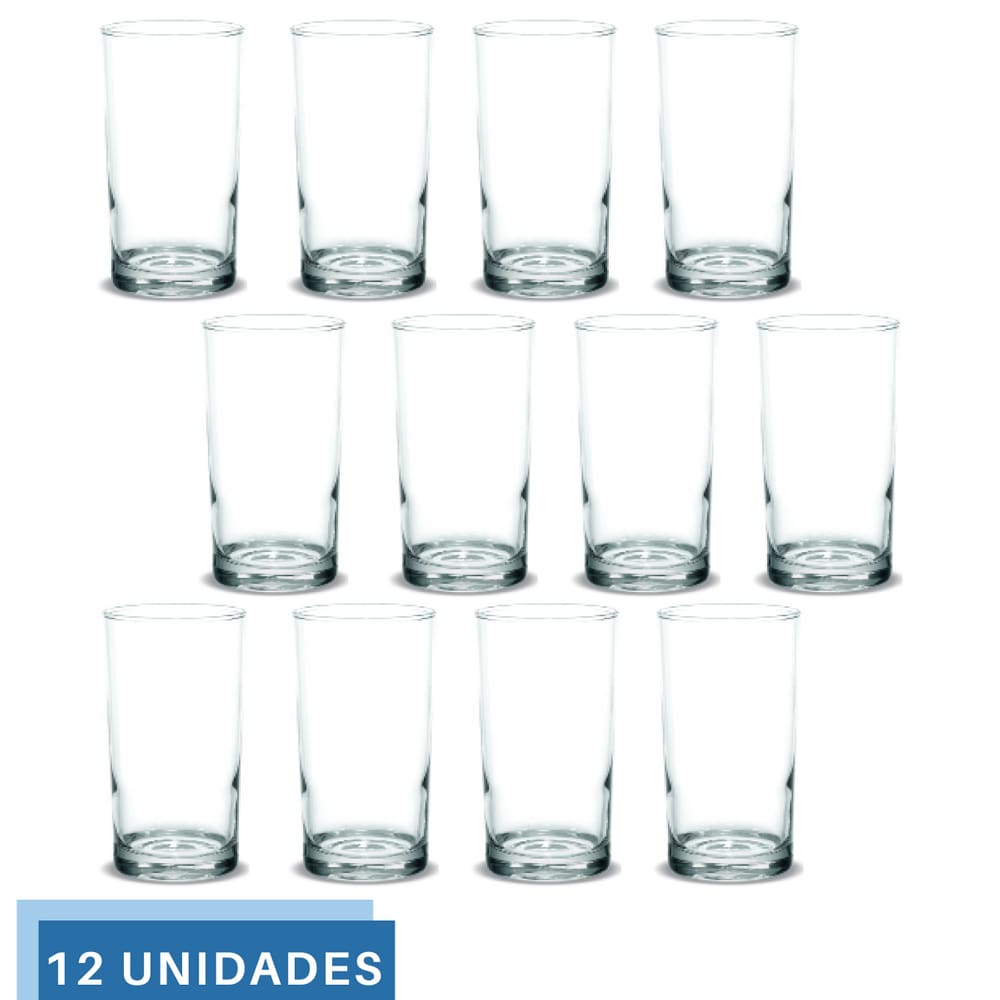 Copo Vidro 330ml Brooklyn Suco Agua Glamour Luxo Nadir 12Un