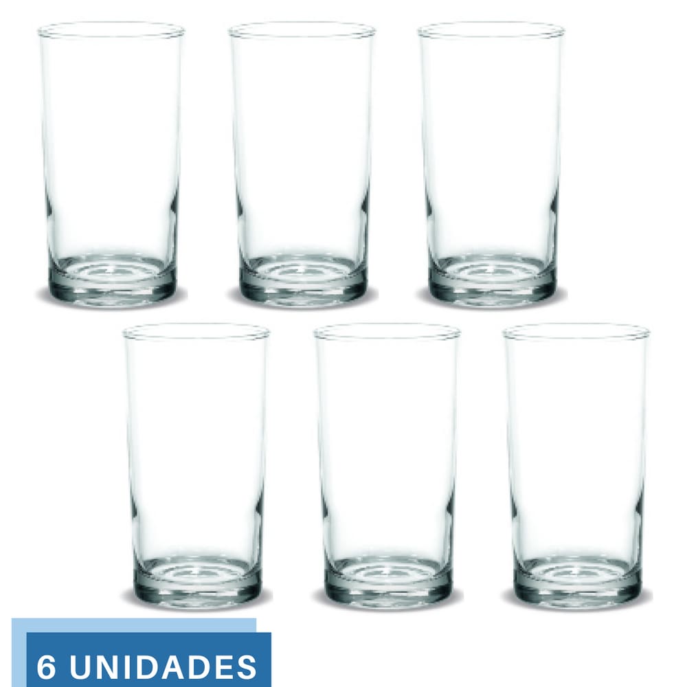 Copo Vidro 330ml Brooklyn Suco Agua Glamour Luxo Nadir - 6Un