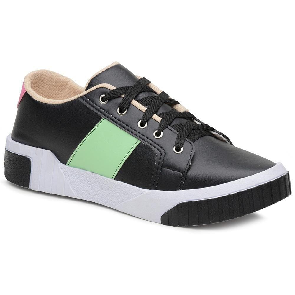Tênis Feminino Cadarço Casual Balada Estiloso Leve Moderno