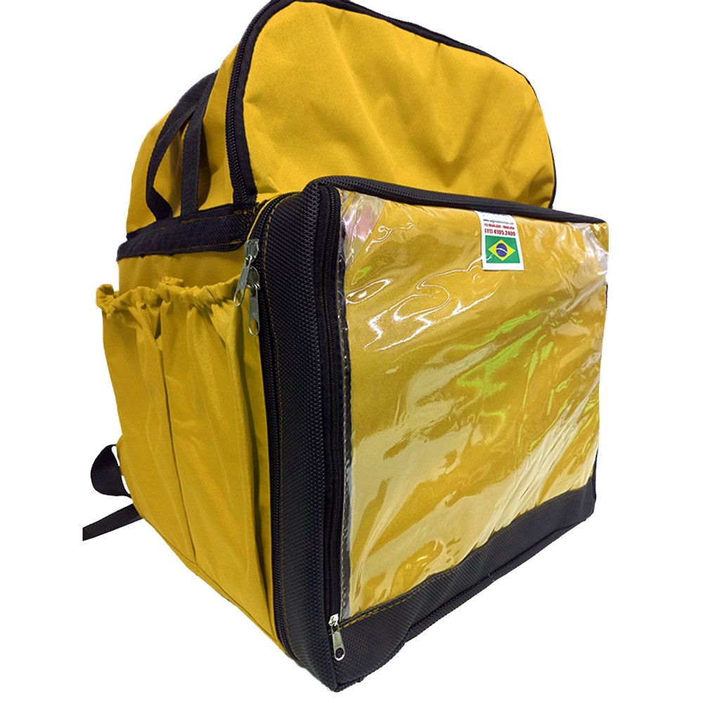 Mochila Bag Entregador, Bolsão De Delivery - Amarela