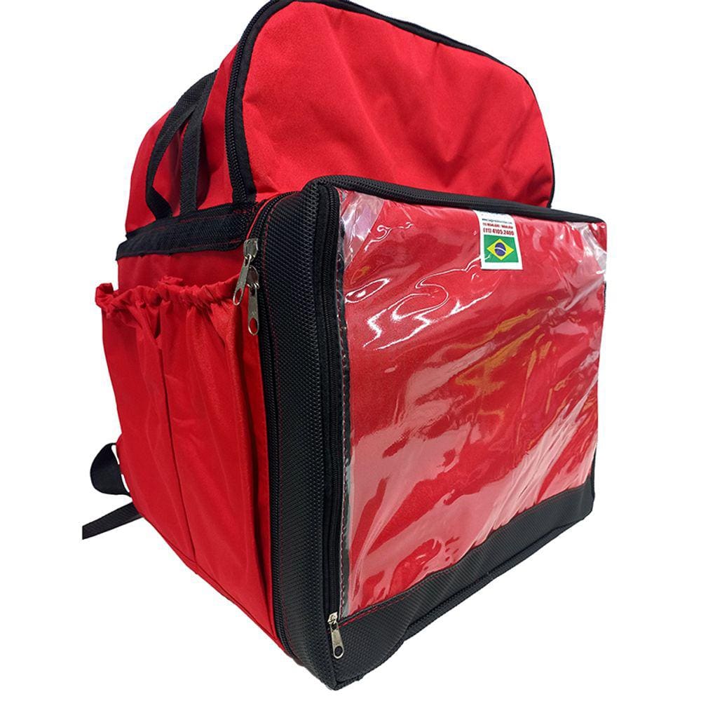 MOCHILA BAG ENTREGADOR, BOLSÃO DE DELIVERY - Vermelha