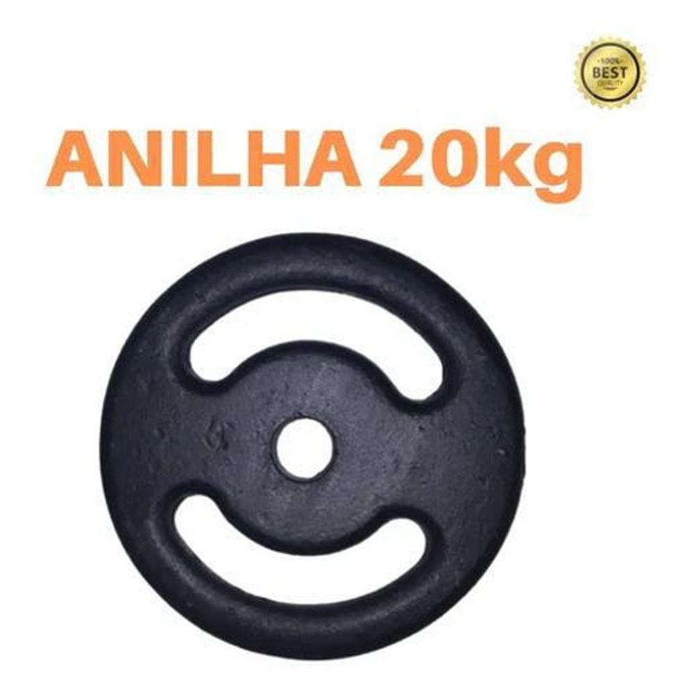 Anilha 20Kg Mega Premium Ferro Fundido Pintada Academia/Casa