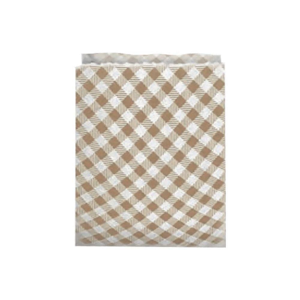 Saquinho de Papel Xadrez Marrom 10,5cm x 14cm - 50 Un