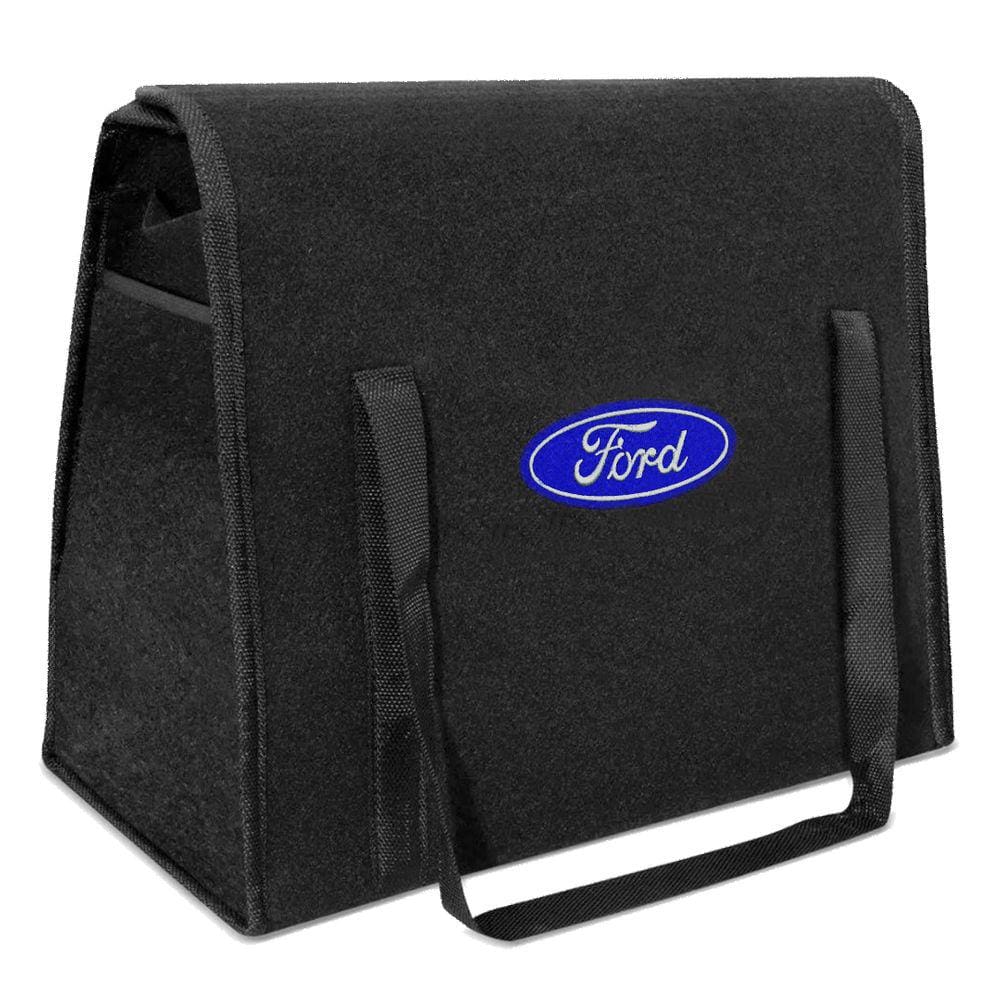 Bolsa Organizadora Porta Malas Carpete Preto Logo da Montadora Bordado