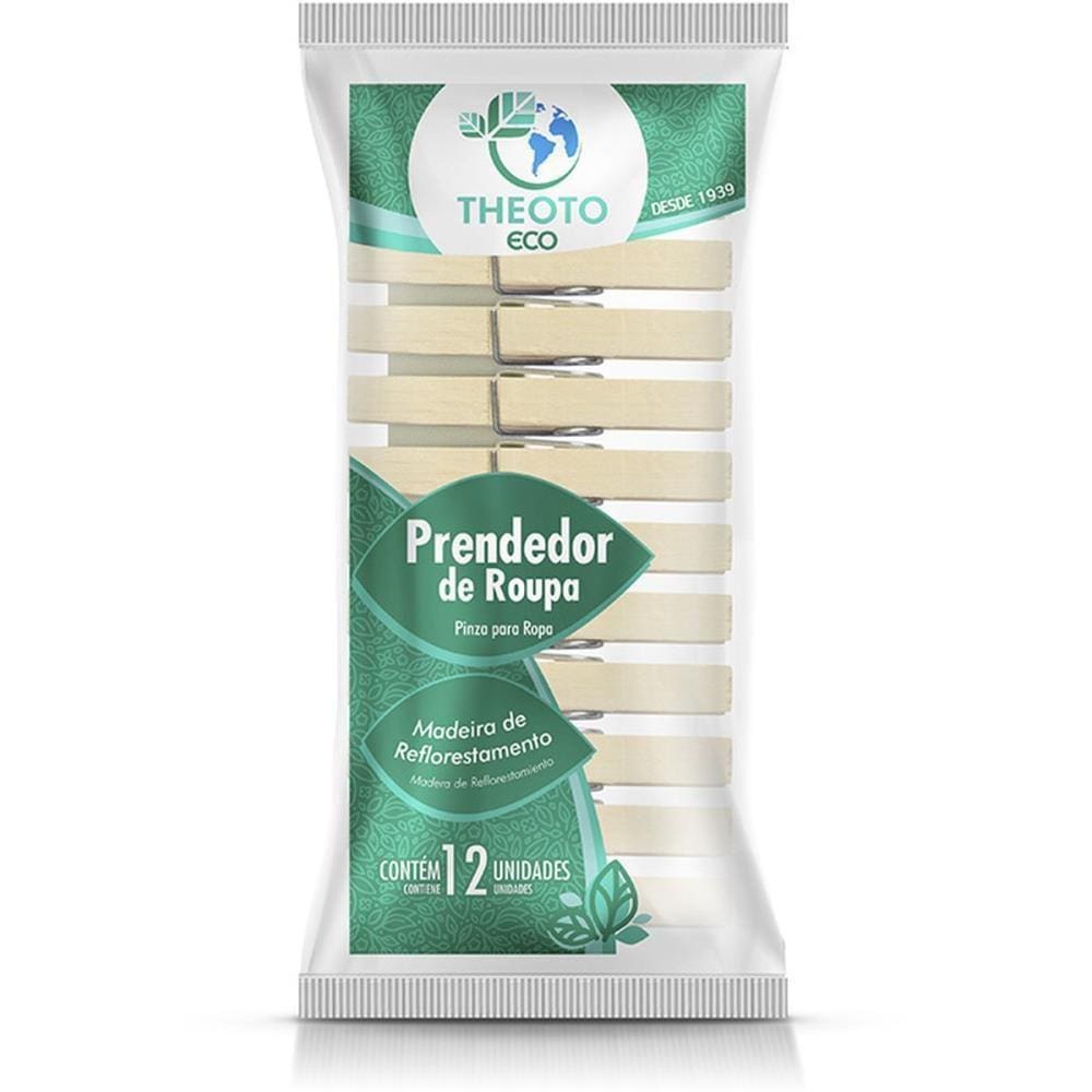 Prendedor De Roupa Madeira Pequeno Pacote Com 12