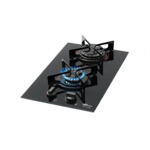 imagem-Fogao Cooktop Fischer 2Q Fit Line Gás Mesa Vidro Preto - BIVOLT