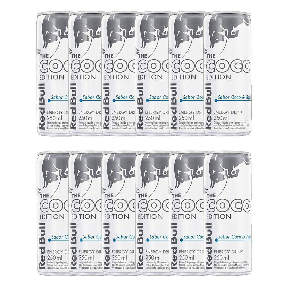 12 Unidades - Energético Red Bull Summer Edition Sabor Coco e Açaí 250ml
