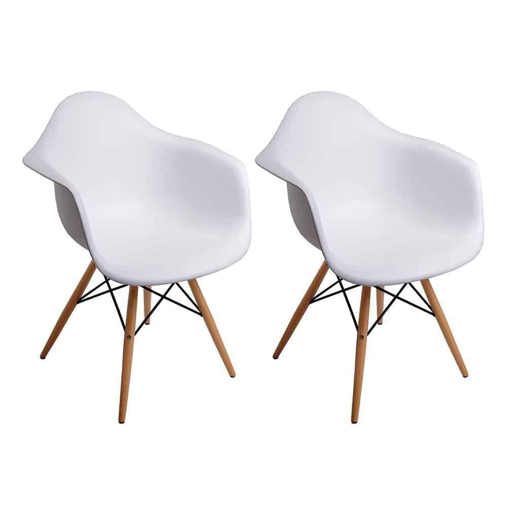 Conjunto 2 Cadeiras Eiffel com Braço – Branco