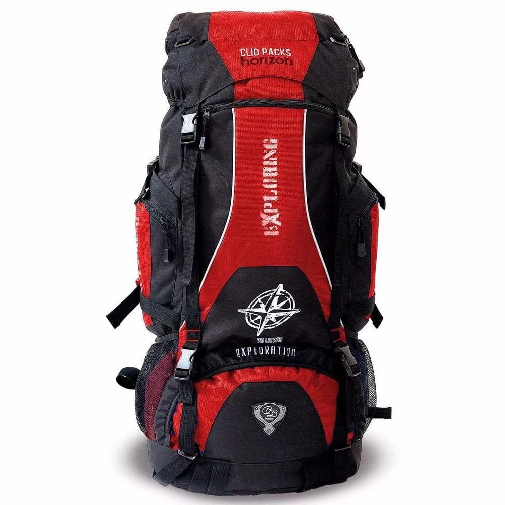 Mochila Camping 70 Litros Clio Trilhas Vermelho