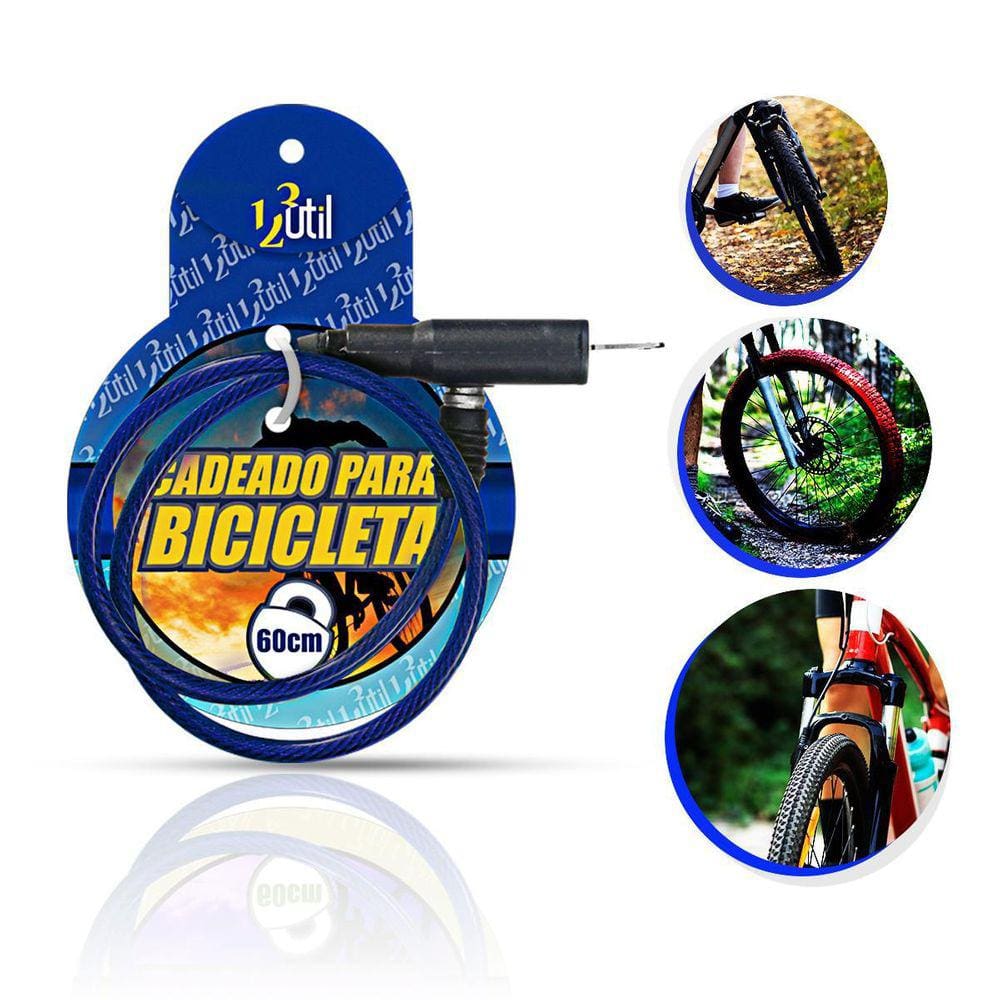 Corrente Para Bicicleta Cadeado Chave 60Cmx6Mm