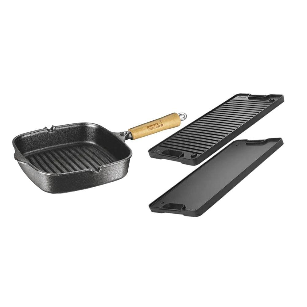 Kit Chapa Dupla Face Alça de Ferro e Frigideira Cook Grill