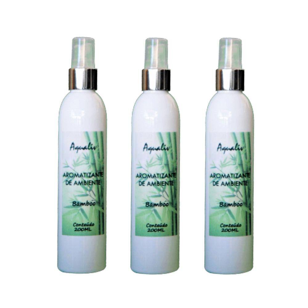 Kit 3 Aromatizador de Ambientes Aroma Bamboo Frasco 200ml