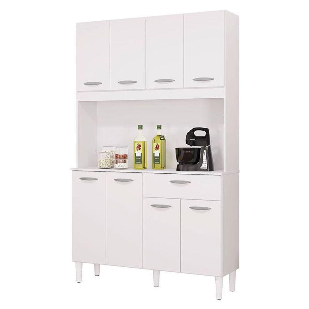 Cozinha Kit Cassia 8 Portas Branco - Poquema