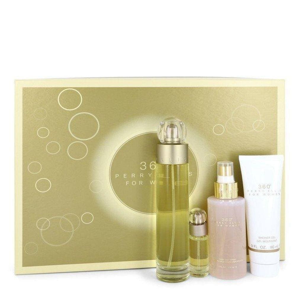 Perfume Feminino Perry Ellis 100 Ml Eau De Toilette Spray +118 Ml Loção Corporal + 90 Ml Gel De Banho + 7,5ml Mini Edt Spray