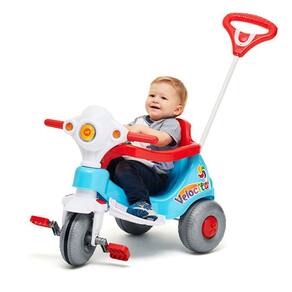 Triciclo Infantil com Haste Empurrador Pedal Motoca Velotrol 2 em