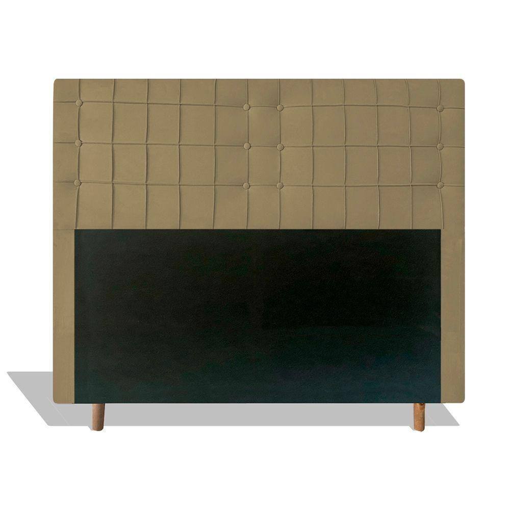 Cabeceira Estofada Paris 90cm Cama Box Solteiro Suede Bege