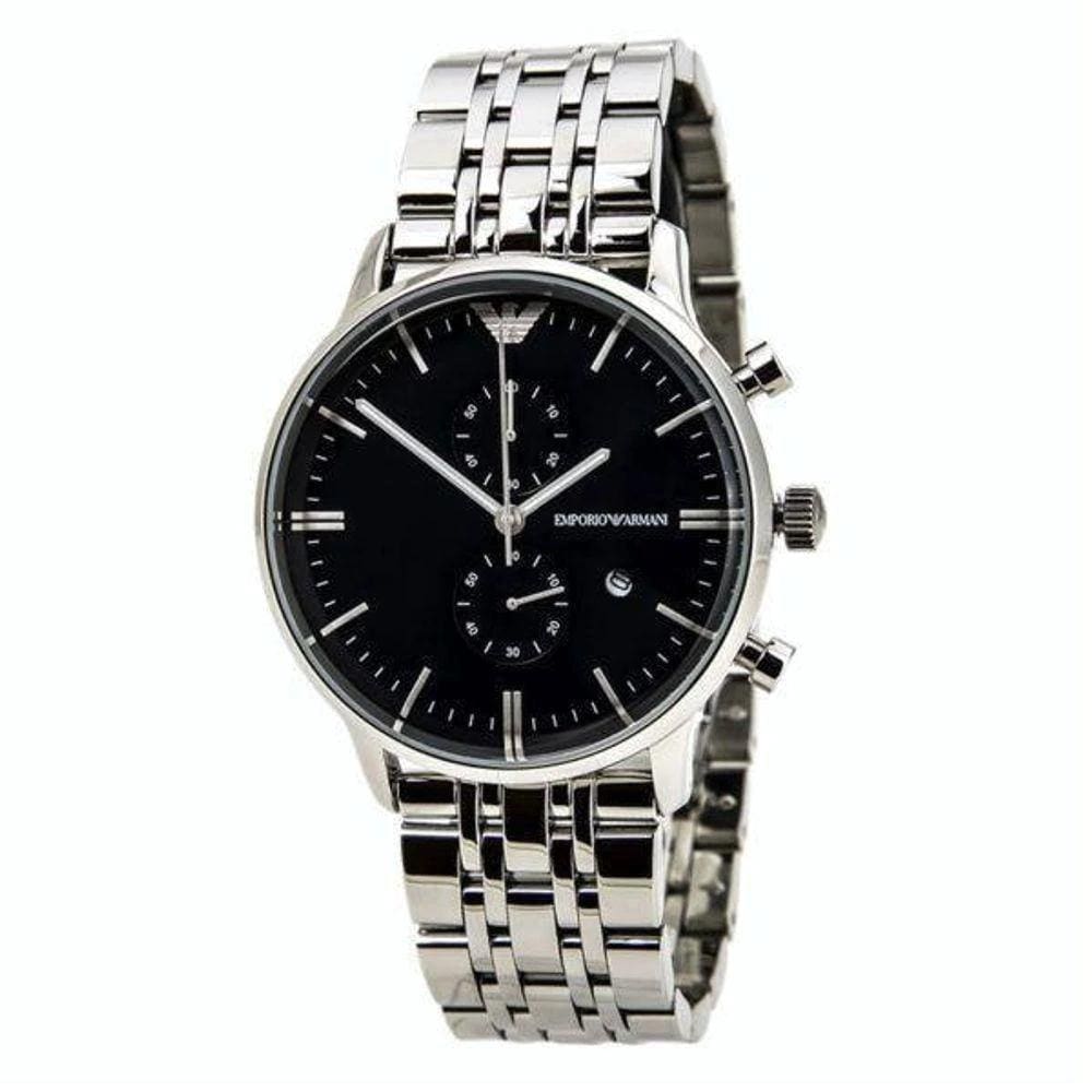 Relógio Masculino Empório Armani Ar1648 Prata Fundo Preto