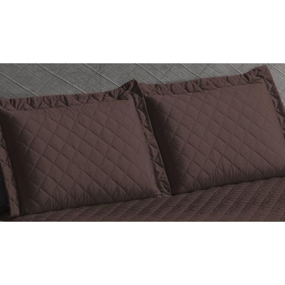 Fronha Matelada Para Travesseiros Microfibra 2 Peças Marrom