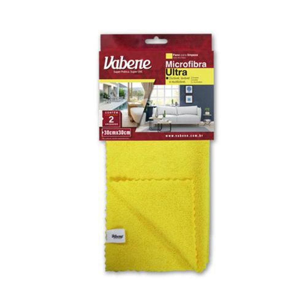Pano De Microfibra 30X30 Amarelo 2Un Vabene